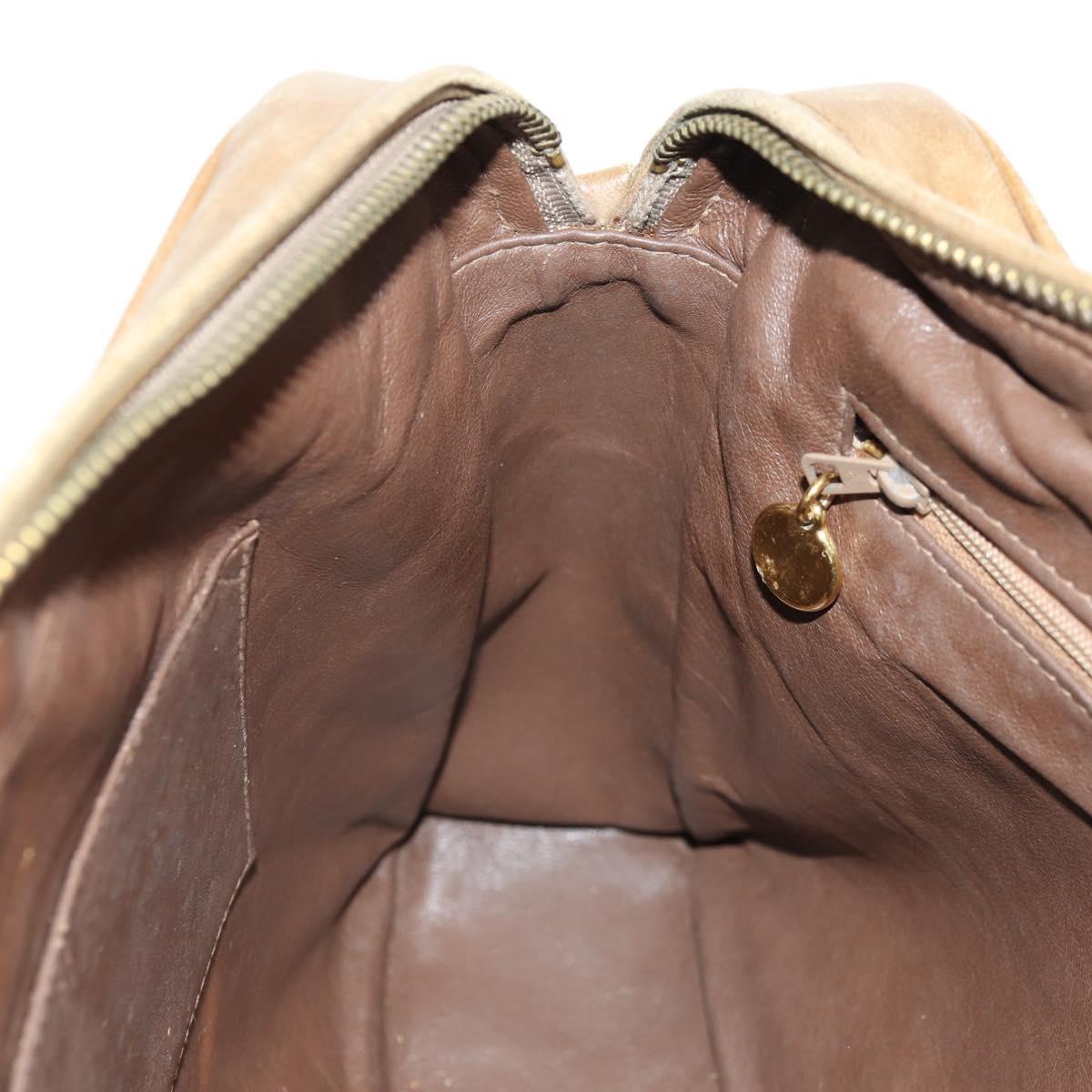 CHANEL Matelasse Chain Shoulder Bag Lamb Skin Brown Gold CC Auth 158929A
