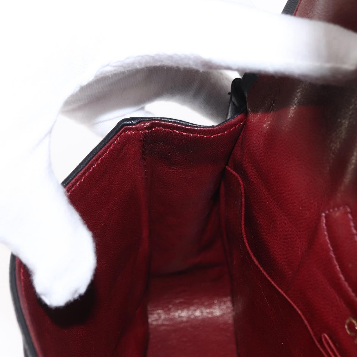 CHANEL Matelasse 23 Chain Shoulder Bag Lamb Skin Black Gold CC Auth 158930V