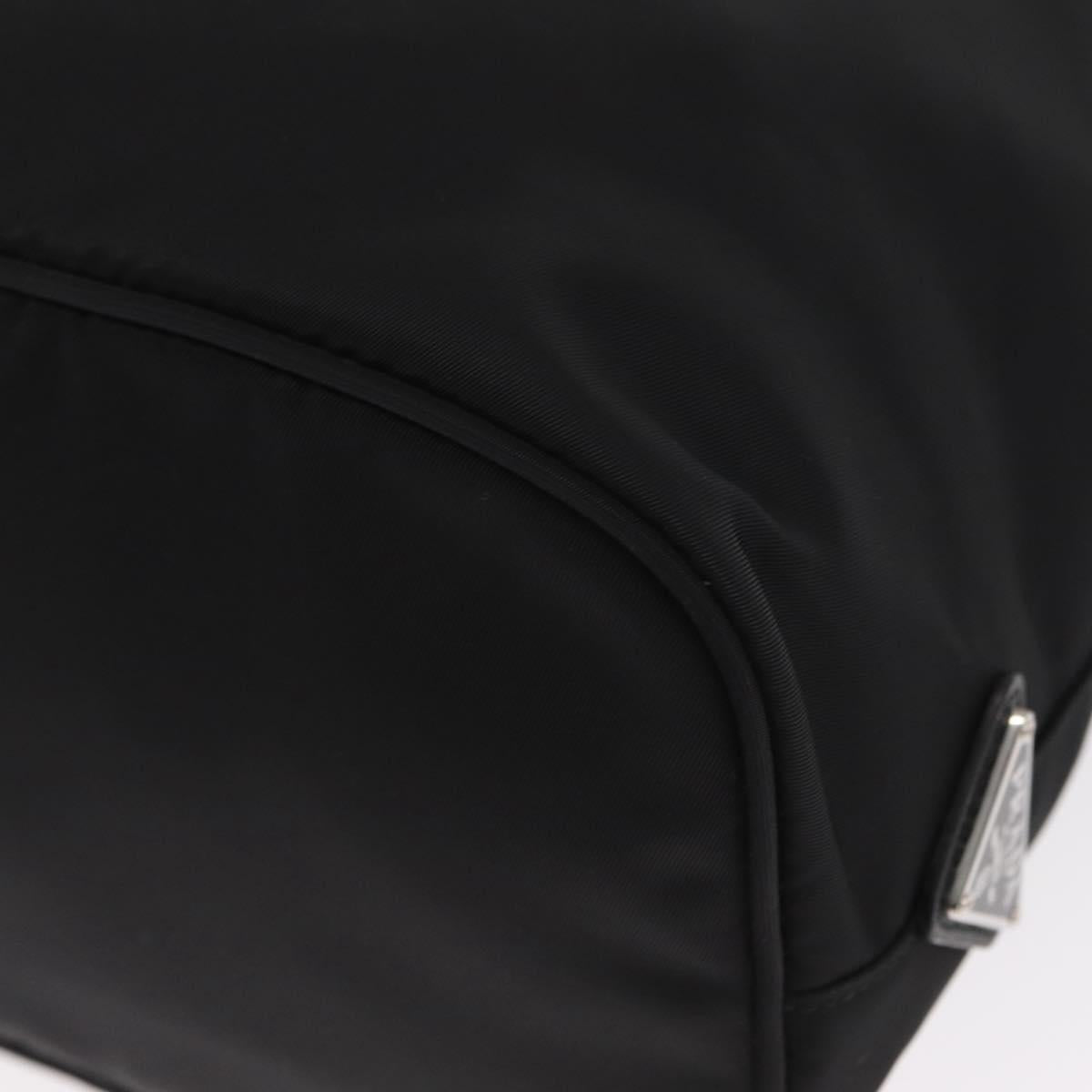 PRADA Hand Bag Nylon 2way Black Silver Auth 158945SAM