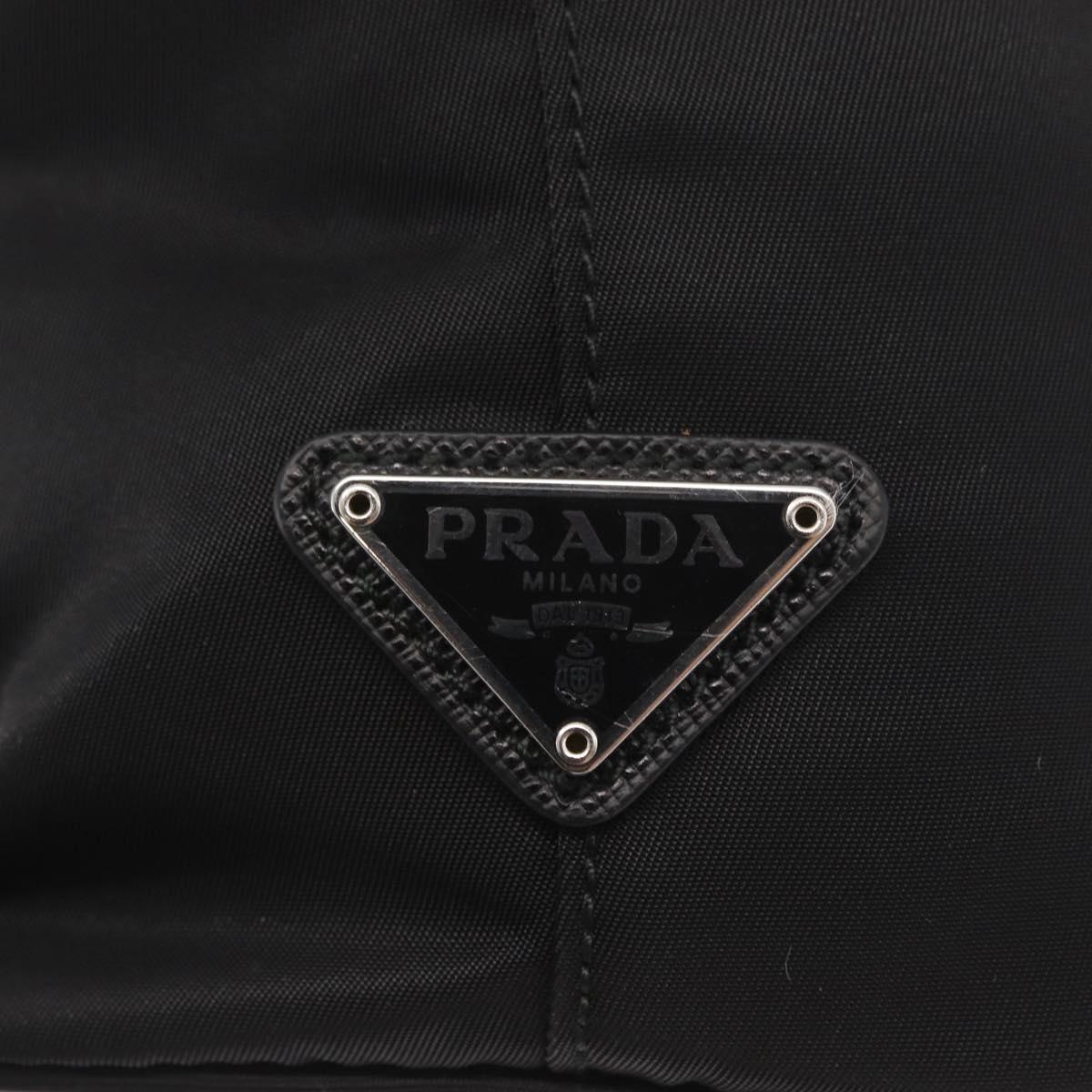 PRADA Hand Bag Nylon 2way Black Silver Auth 158945SAM