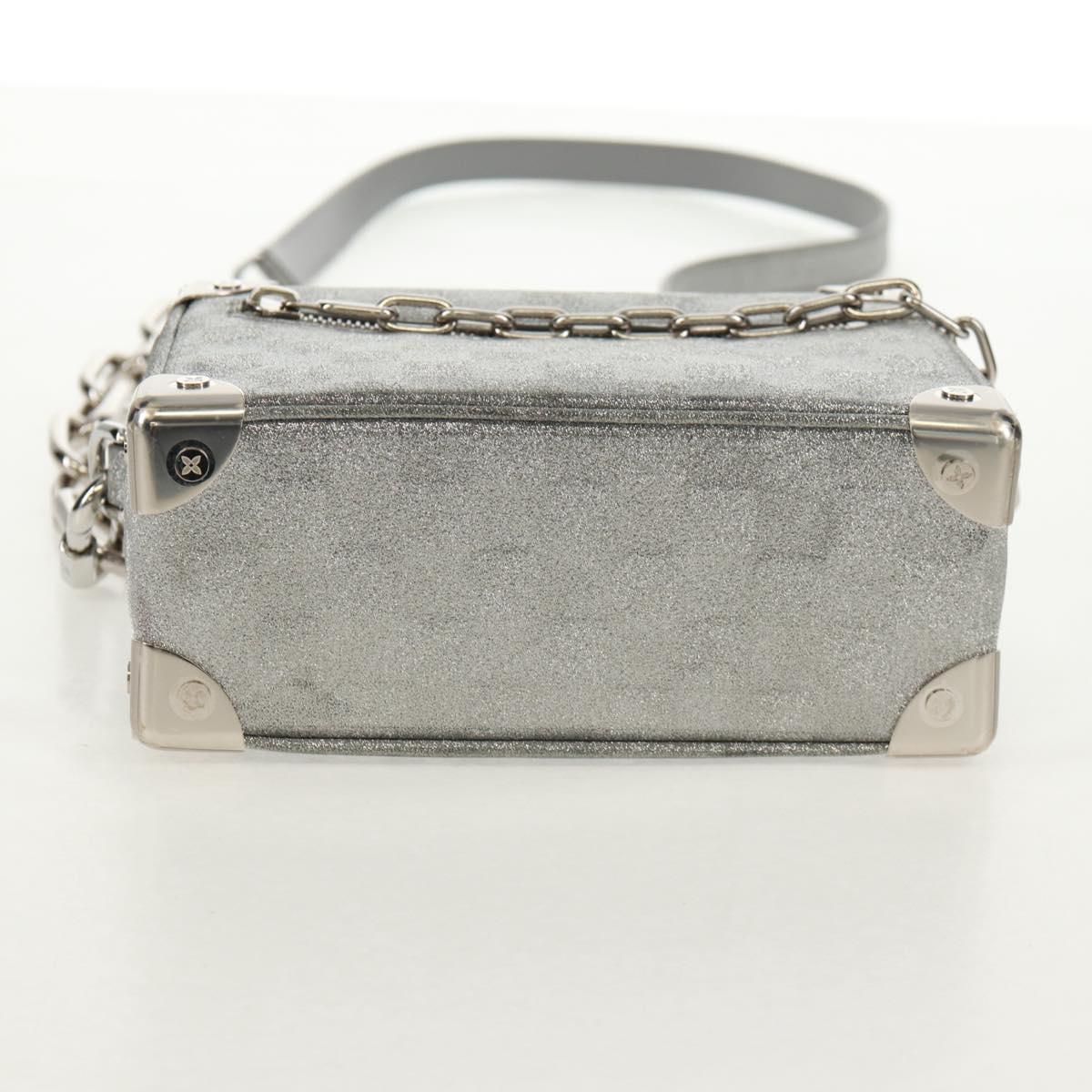 LOUIS VUITTON Damier Glitter Mini Soft Trunk Bag Silver M59726 LV Auth 158954SAM
