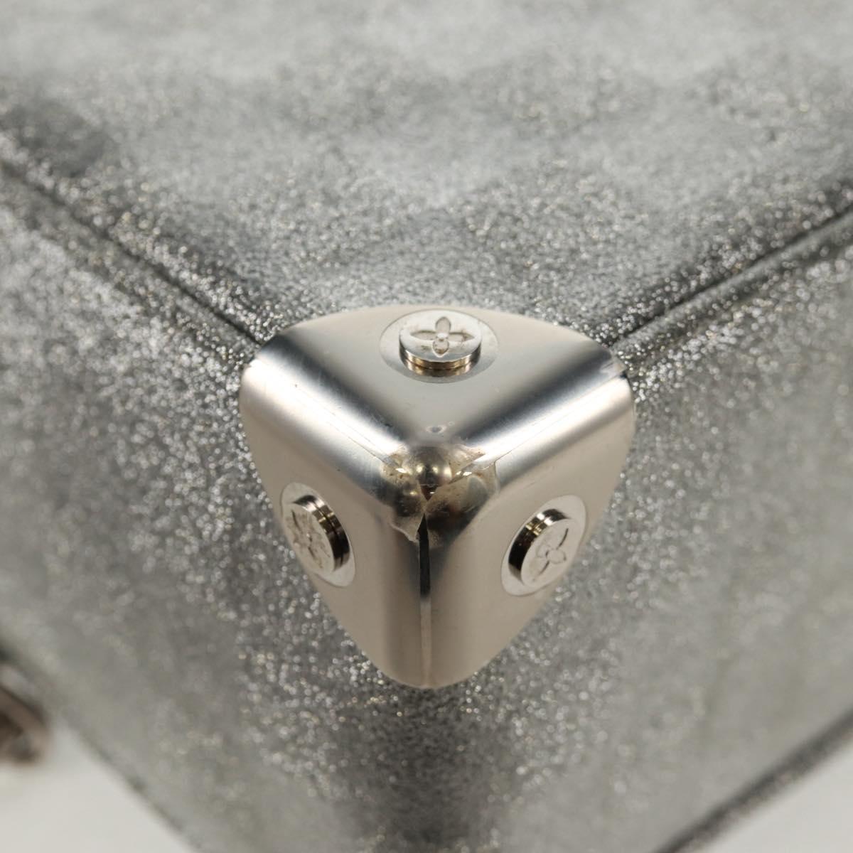 LOUIS VUITTON Damier Glitter Mini Soft Trunk Bag Silver M59726 LV Auth 158954SAM