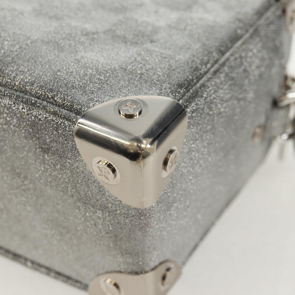 LOUIS VUITTON Damier Glitter Mini Soft Trunk Bag Silver M59726 LV Auth 158954SAM
