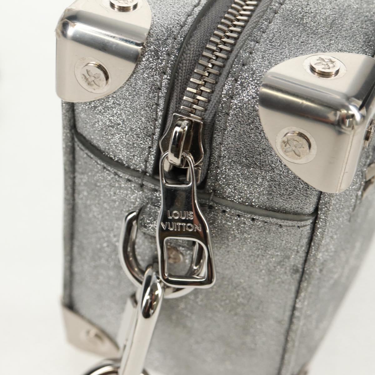 LOUIS VUITTON Damier Glitter Mini Soft Trunk Bag Silver M59726 LV Auth 158954SAM