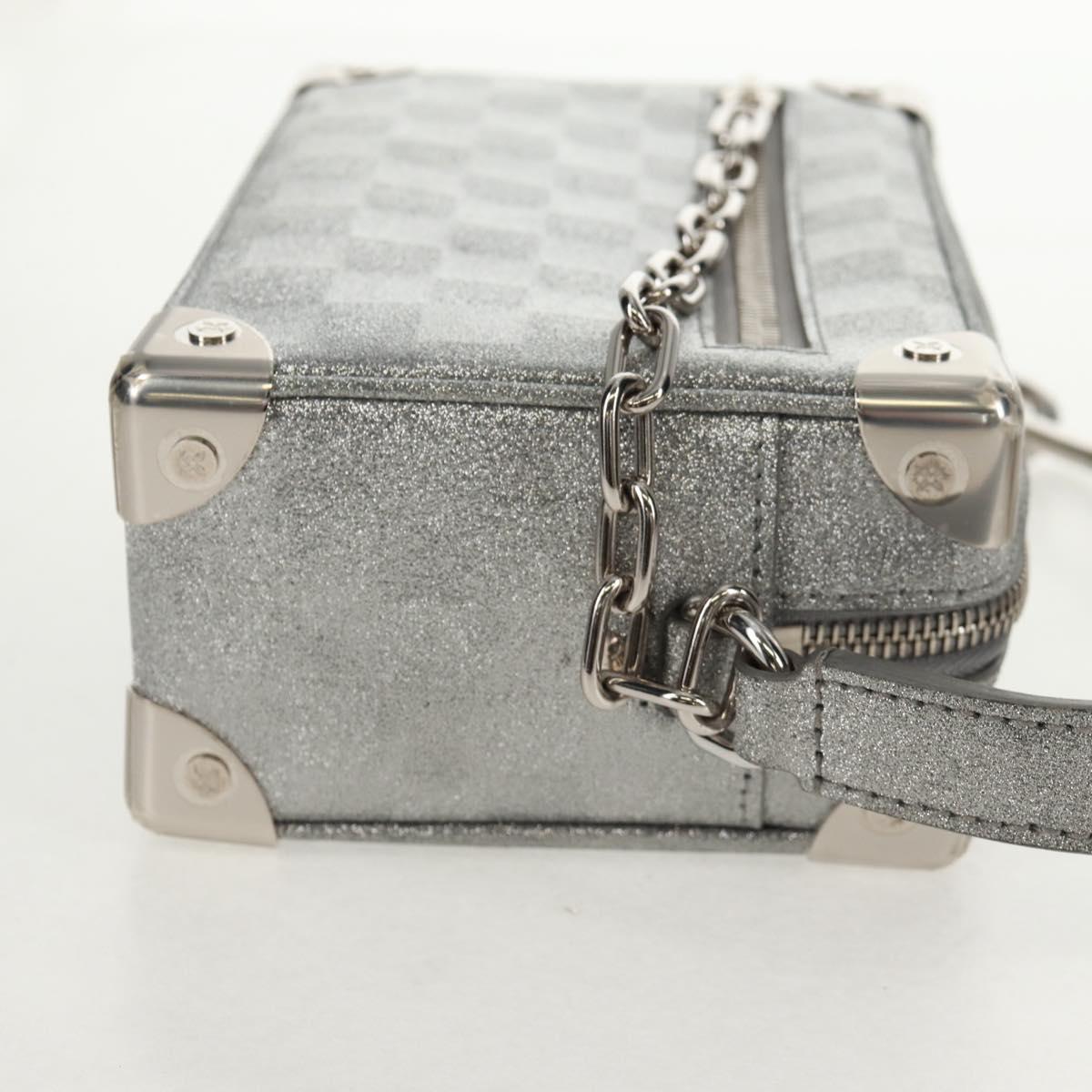LOUIS VUITTON Damier Glitter Mini Soft Trunk Bag Silver M59726 LV Auth 158954SAM