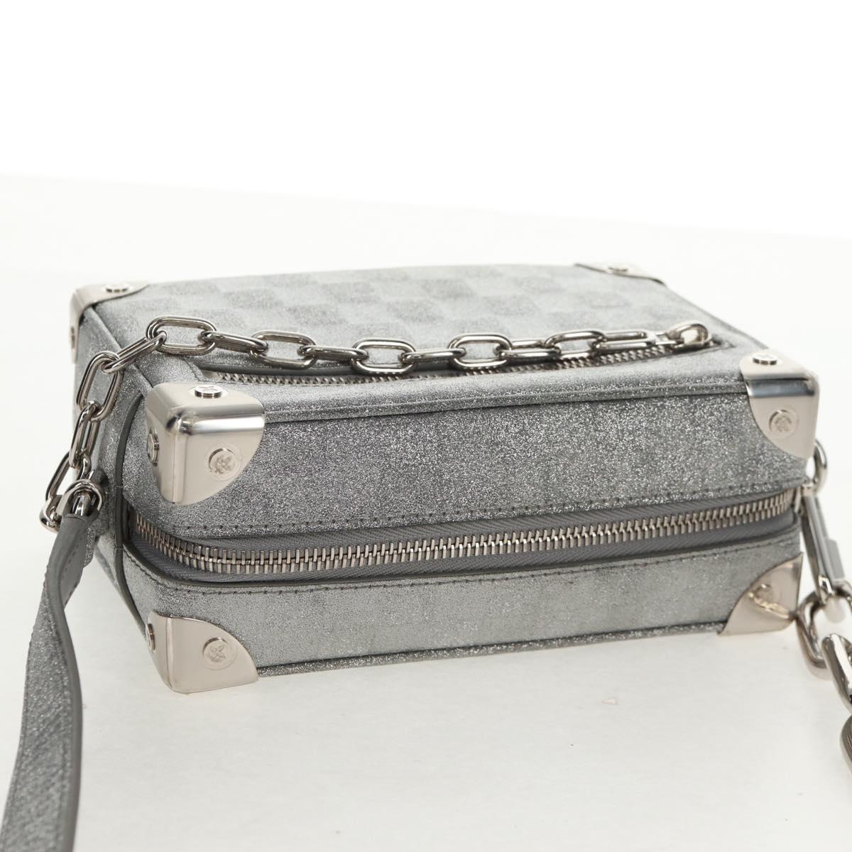 LOUIS VUITTON Damier Glitter Mini Soft Trunk Bag Silver M59726 LV Auth 158954SAM