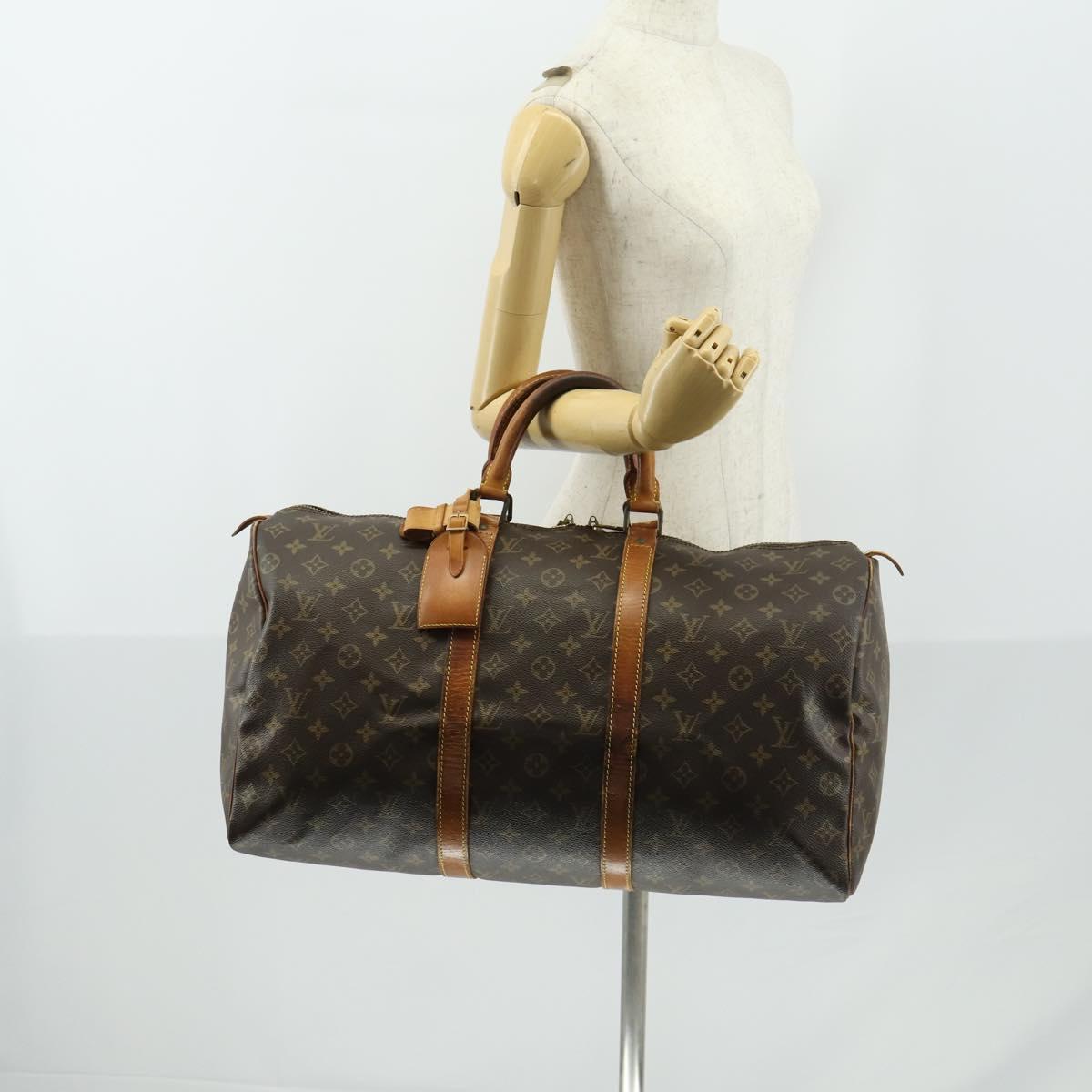 LOUIS VUITTON Monogram Keepall 50 Boston Bag M41426 LV Auth 158956