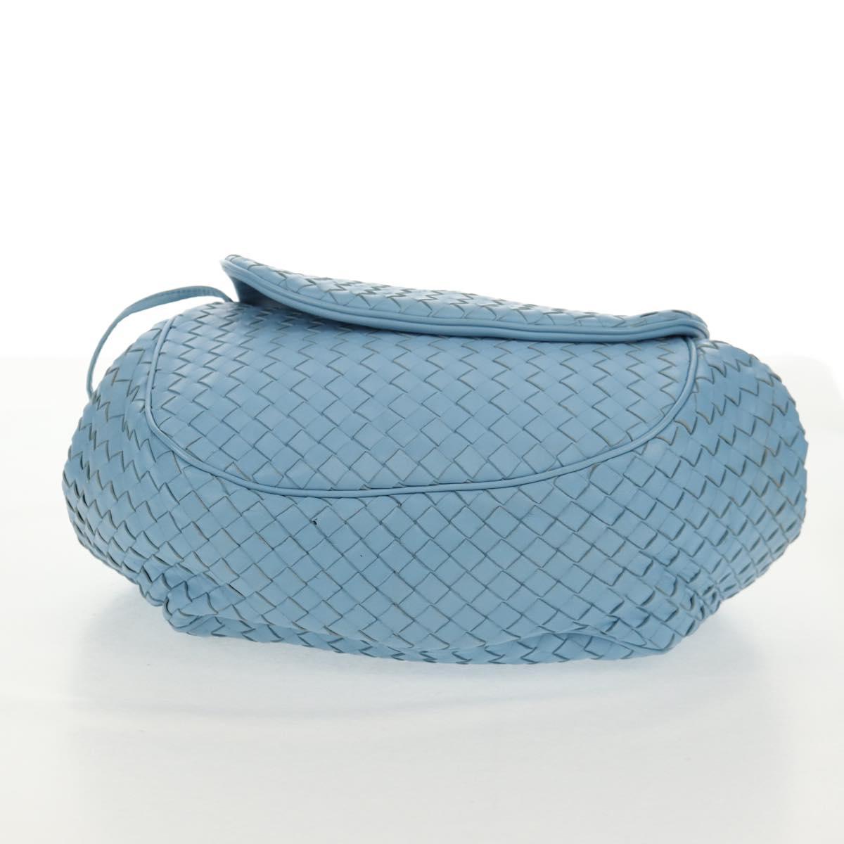 BOTTEGA VENETA INTRECCIATO Shoulder Bag Leather Light Blue Auth 158959V