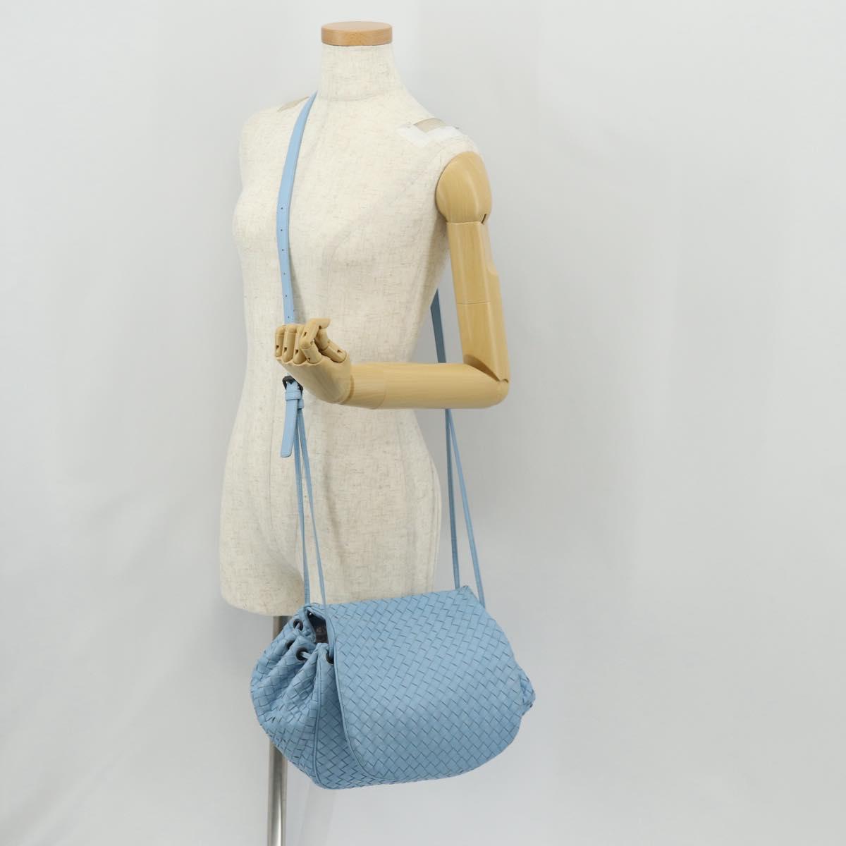 BOTTEGA VENETA INTRECCIATO Shoulder Bag Leather Light Blue Auth 158959V