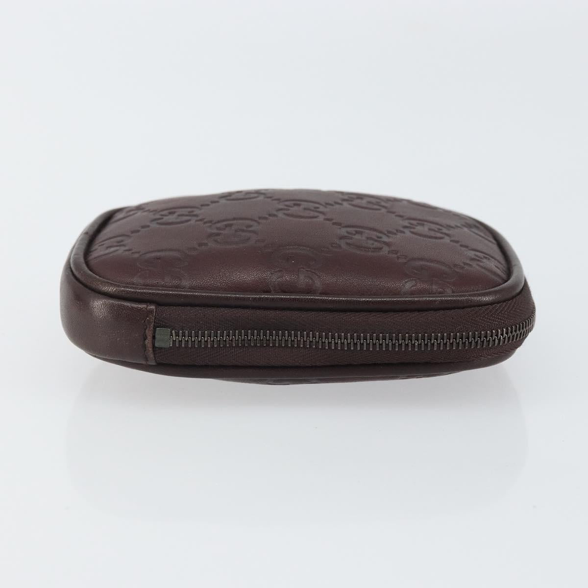 GUCCI GG Canvas Guccissima Pouch Leather Brown Silver 162351 Auth 158971