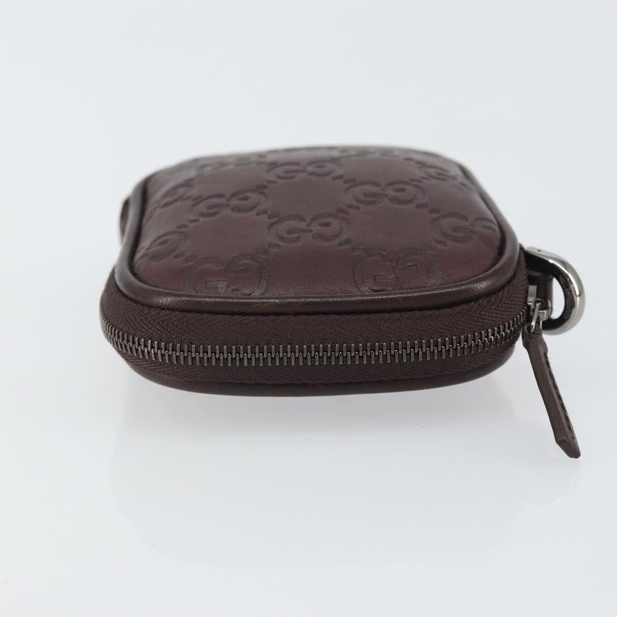 GUCCI GG Canvas Guccissima Pouch Leather Brown Silver 162351 Auth 158971
