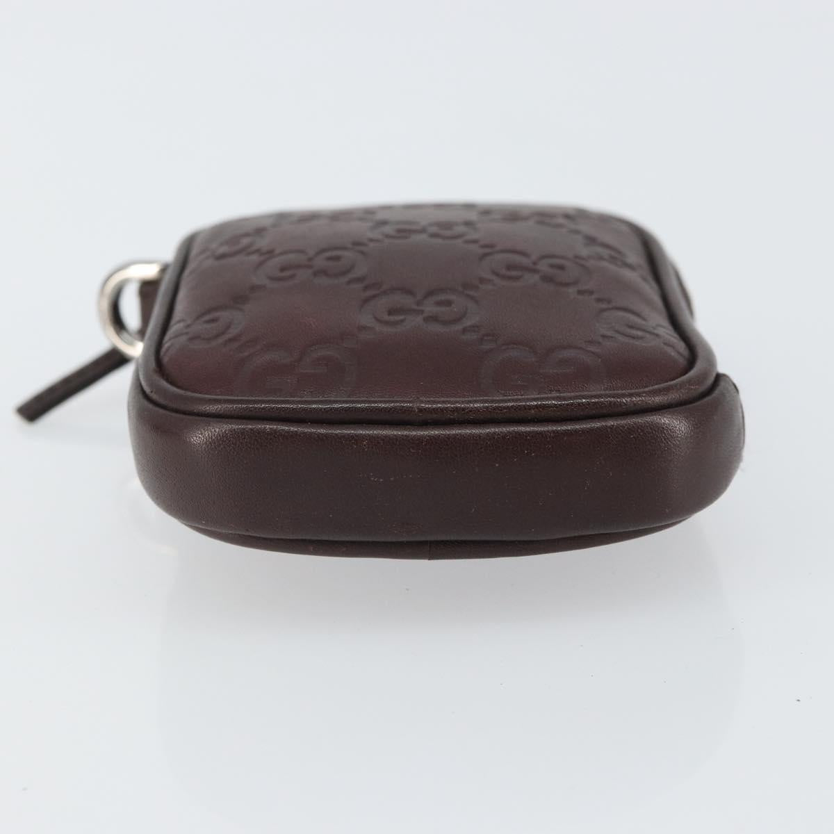 GUCCI GG Canvas Guccissima Pouch Leather Brown Silver 162351 Auth 158971