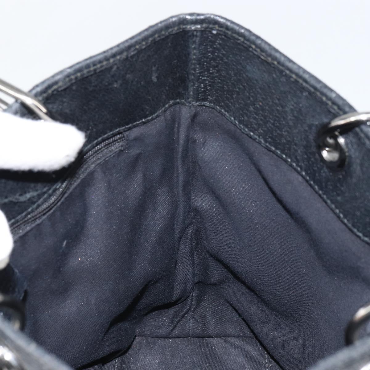 GUCCI GG Canvas Tote Bag Black Silver 120840 Auth 158987