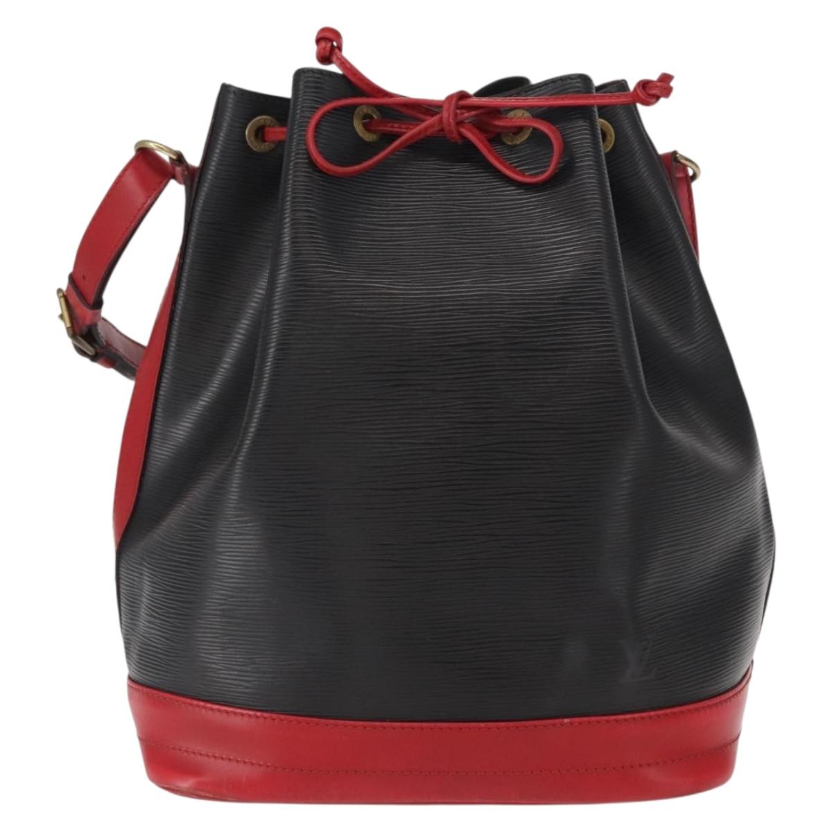 LOUIS VUITTON Epi Noe Shoulder Bag Bicolor Black Red M44017 LV Auth 158992
