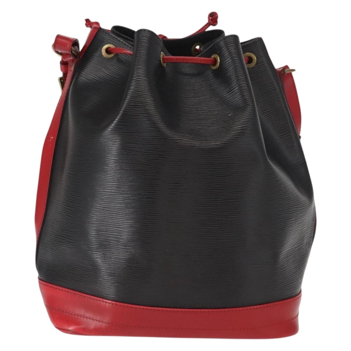 LOUIS VUITTON Epi Noe Shoulder Bag Bicolor Black Red M44017 LV Auth 158992