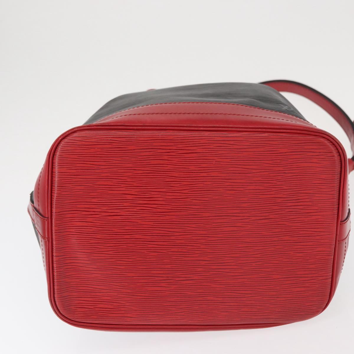LOUIS VUITTON Epi Noe Shoulder Bag Bicolor Black Red M44017 LV Auth 158992