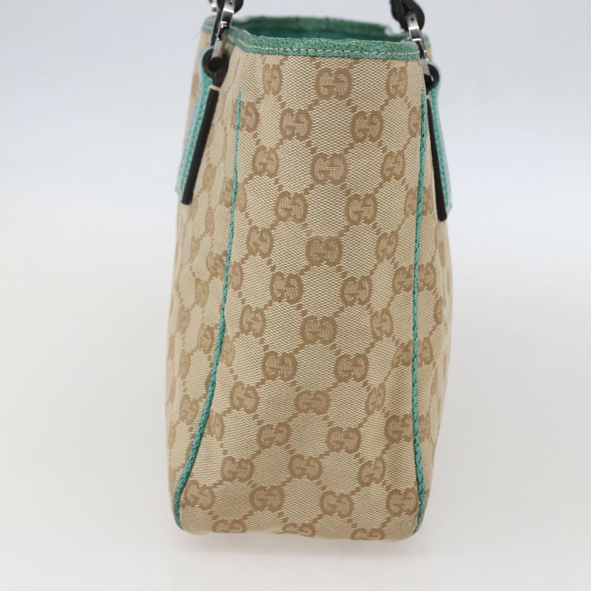 GUCCI GG Canvas Tote Bag Beige Silver 113019 Auth 158996