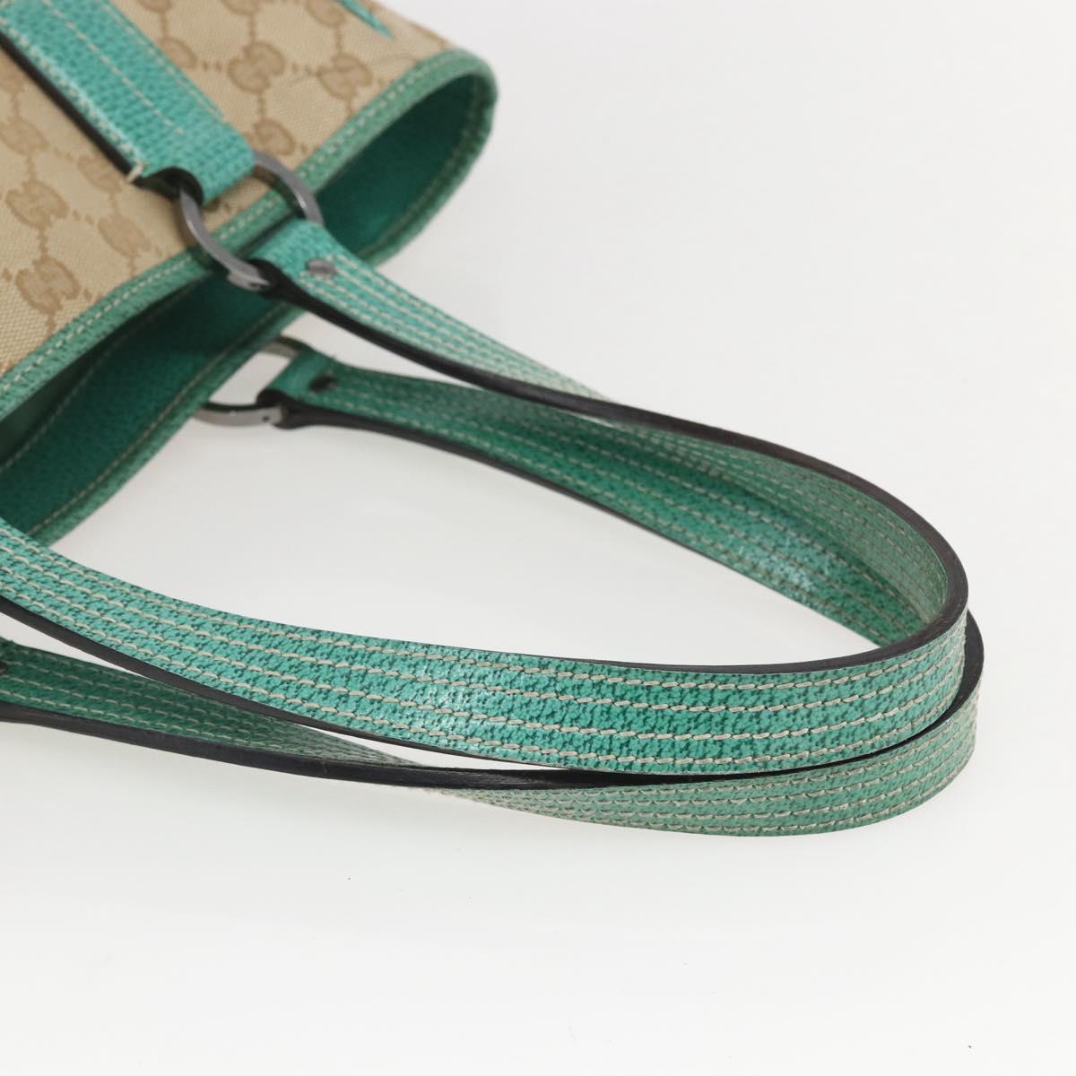 GUCCI GG Canvas Tote Bag Beige Silver 113019 Auth 158996