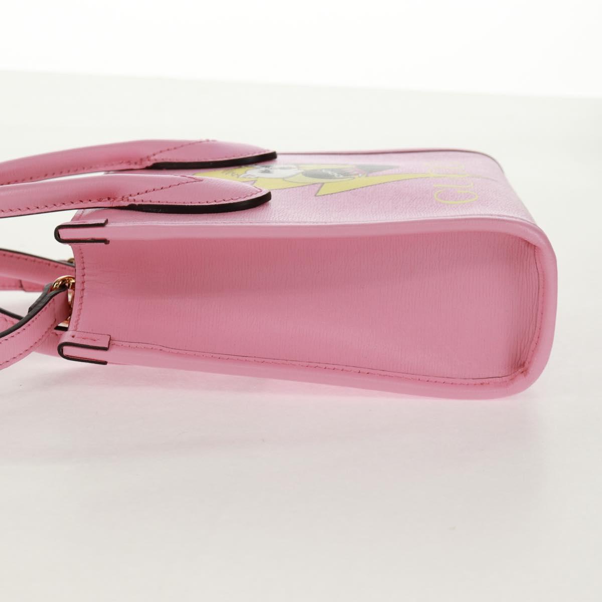 GUCCI Hand Bag Leather 2way Pink Gold 671623 Auth 159011M