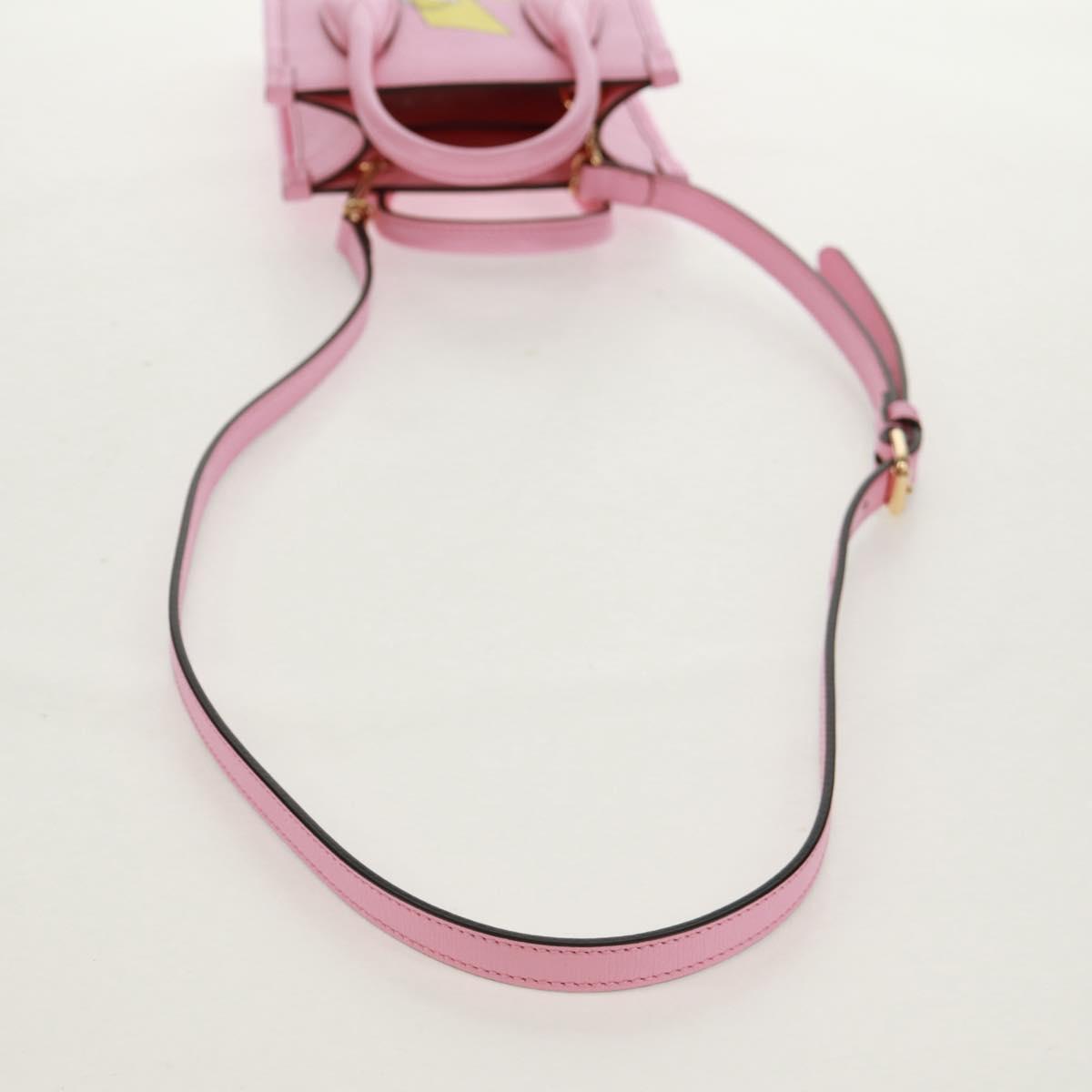 GUCCI Hand Bag Leather 2way Pink Gold 671623 Auth 159011M