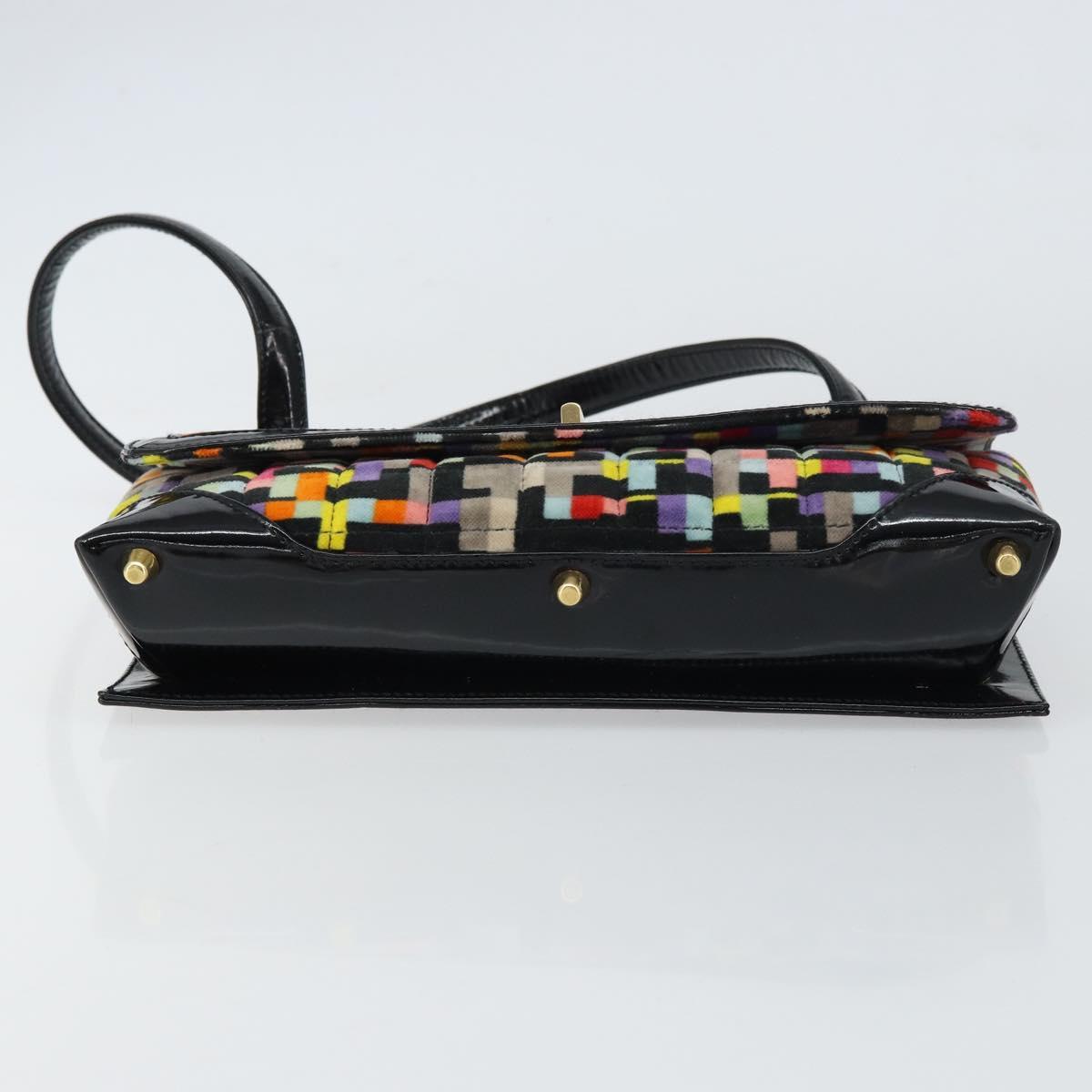 CHANEL 2.55 Shoulder Bag Velor Multicolor Gold CC Auth 159014SAV
