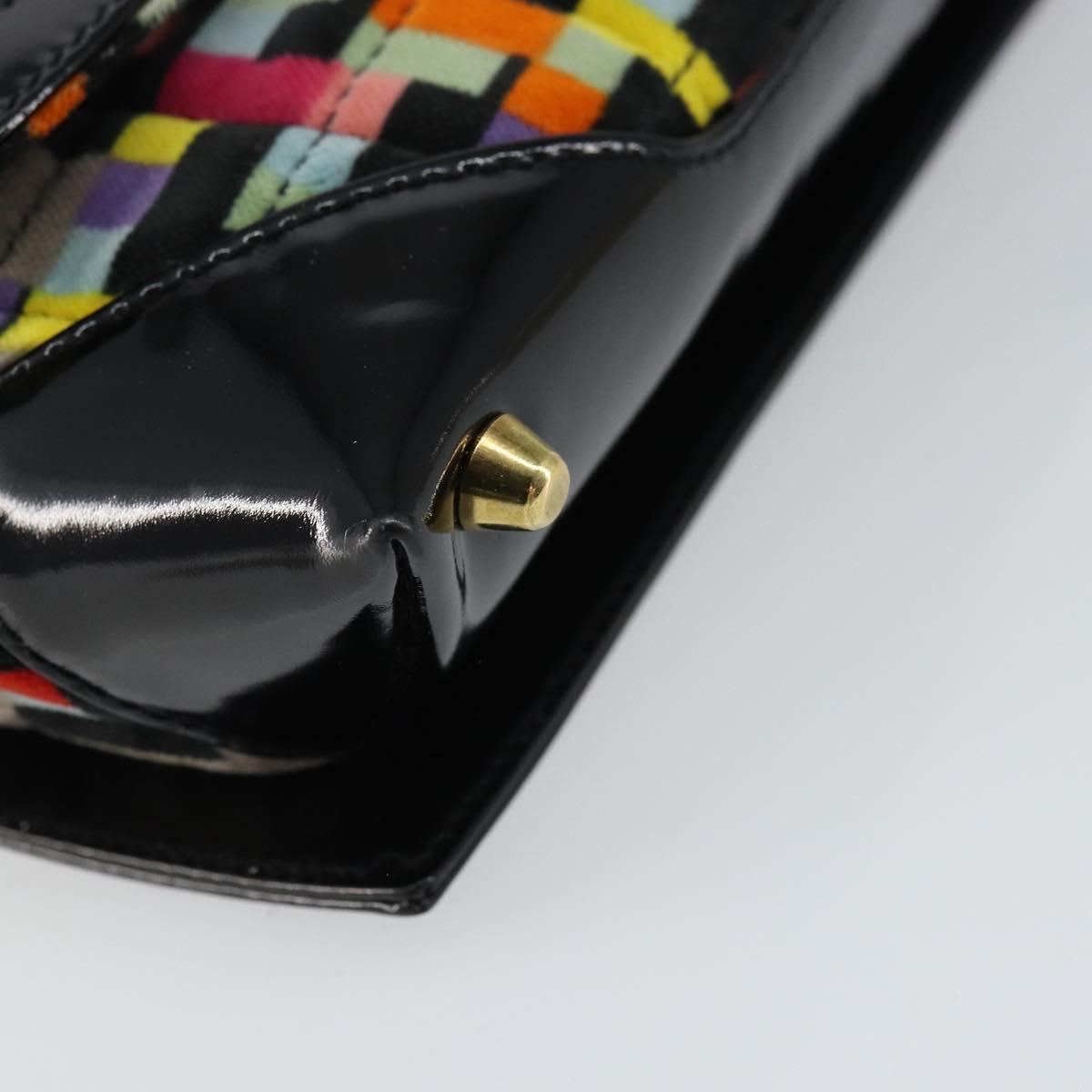 CHANEL 2.55 Shoulder Bag Velor Multicolor Gold CC Auth 159014SAV