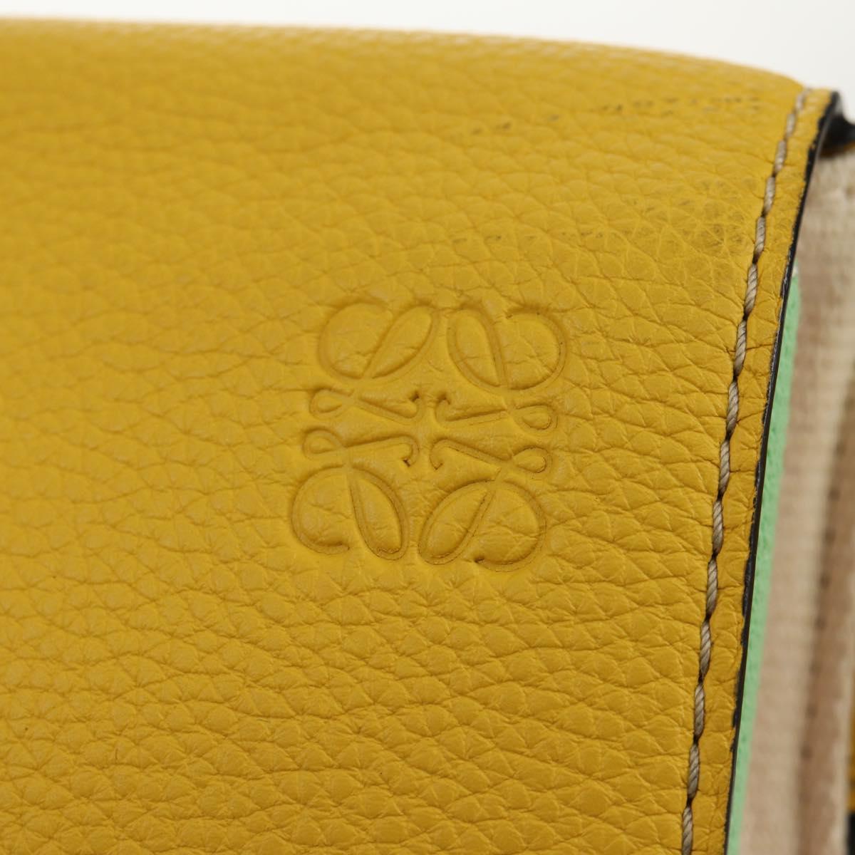 LOEWE Waist bag Leather Yellow Silver Auth 159022V