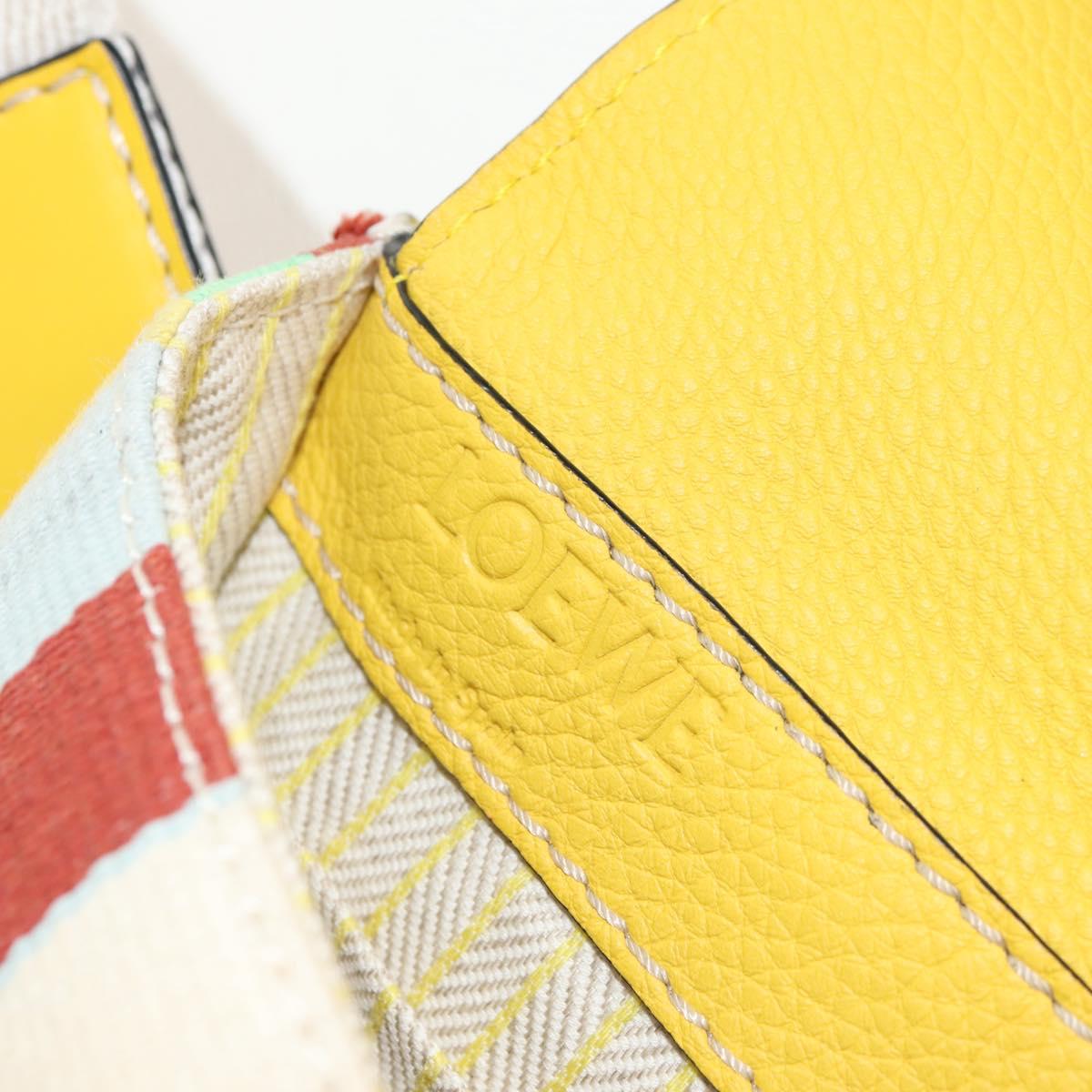 LOEWE Waist bag Leather Yellow Silver Auth 159022V