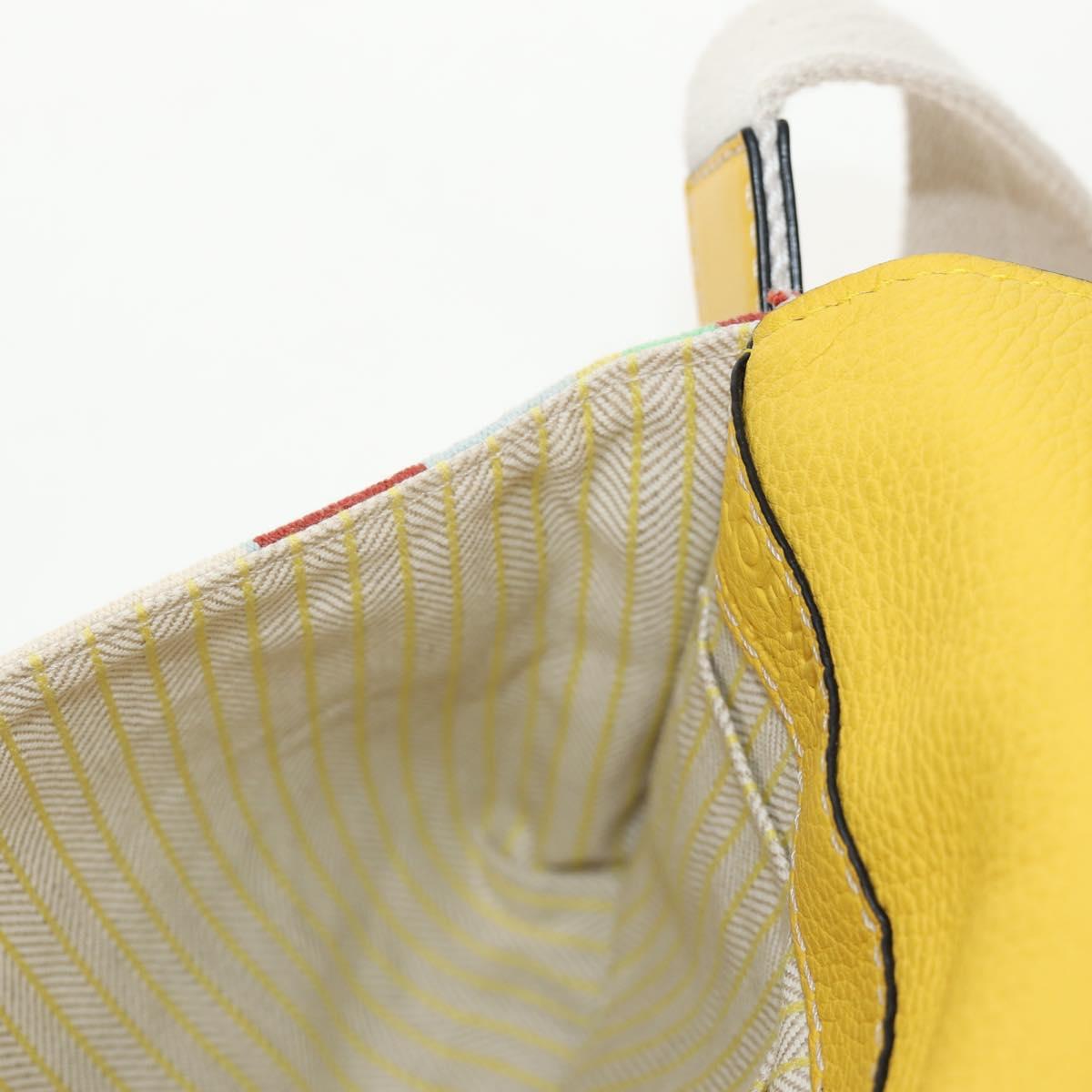 LOEWE Waist bag Leather Yellow Silver Auth 159022V