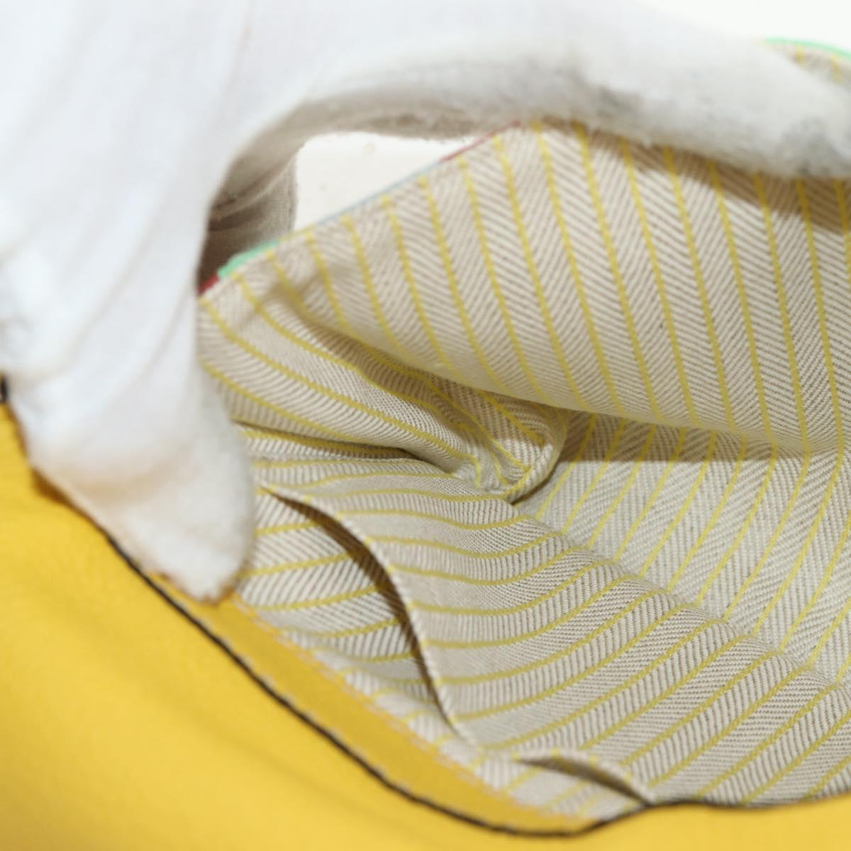 LOEWE Waist bag Leather Yellow Silver Auth 159022V