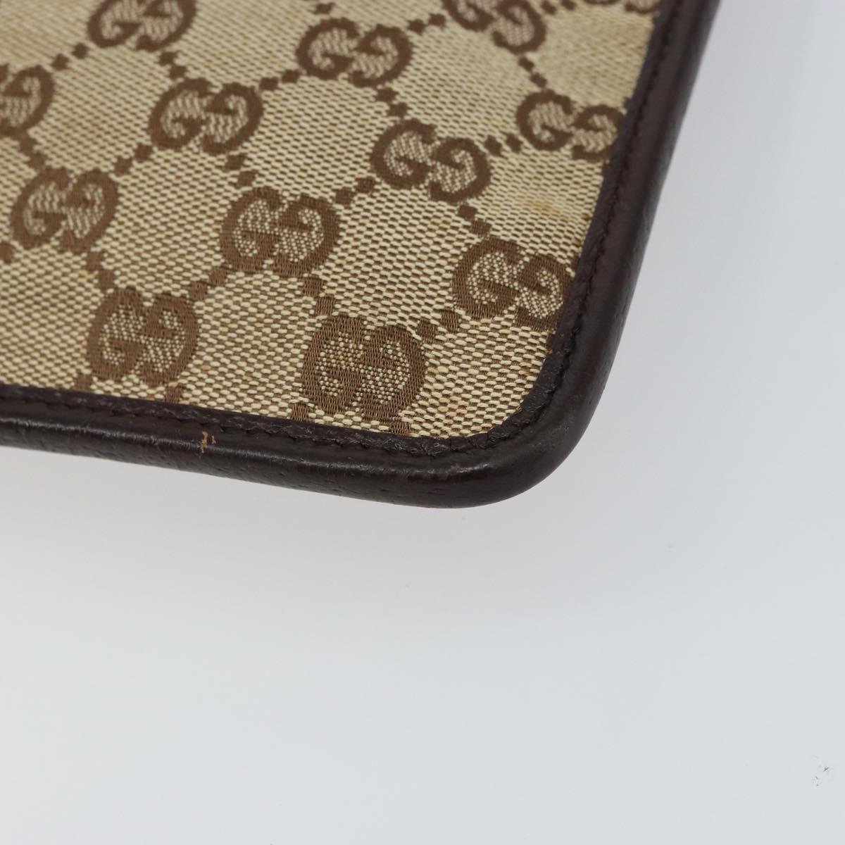 GUCCI GG Canvas Shoulder Bag Beige Silver 27639 Auth 159029V