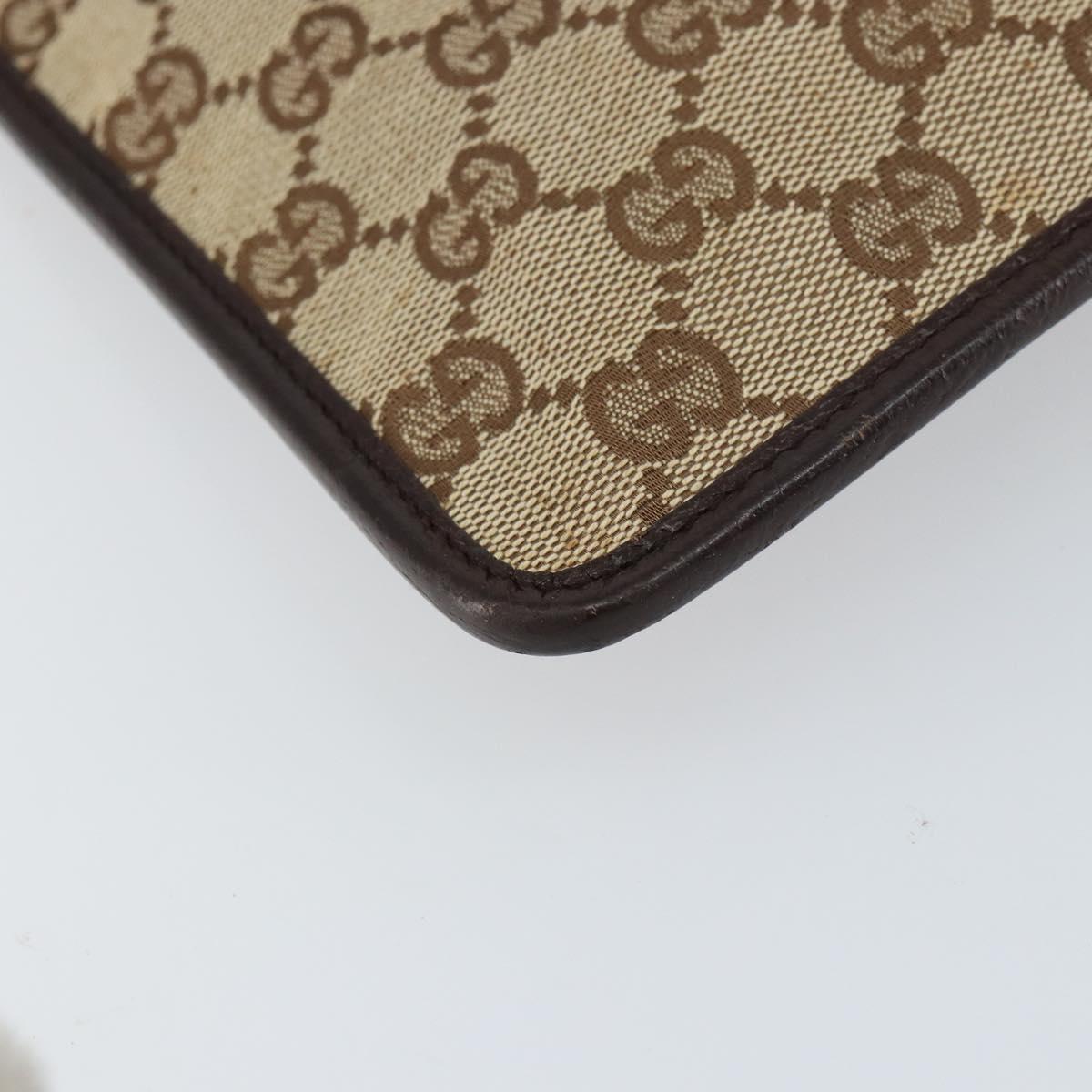 GUCCI GG Canvas Shoulder Bag Beige Silver 27639 Auth 159029V