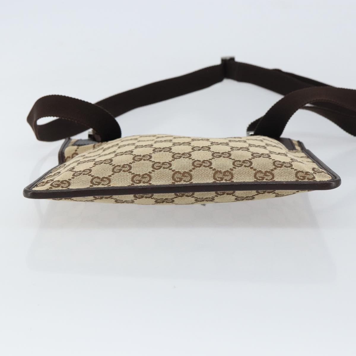 GUCCI GG Canvas Shoulder Bag Beige Silver 27639 Auth 159029V