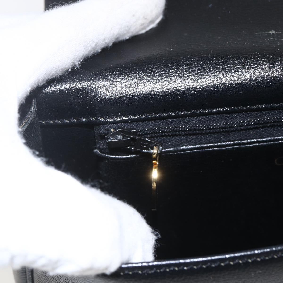 Christian Dior Shoulder Bag Leather Black Gold Auth 159033