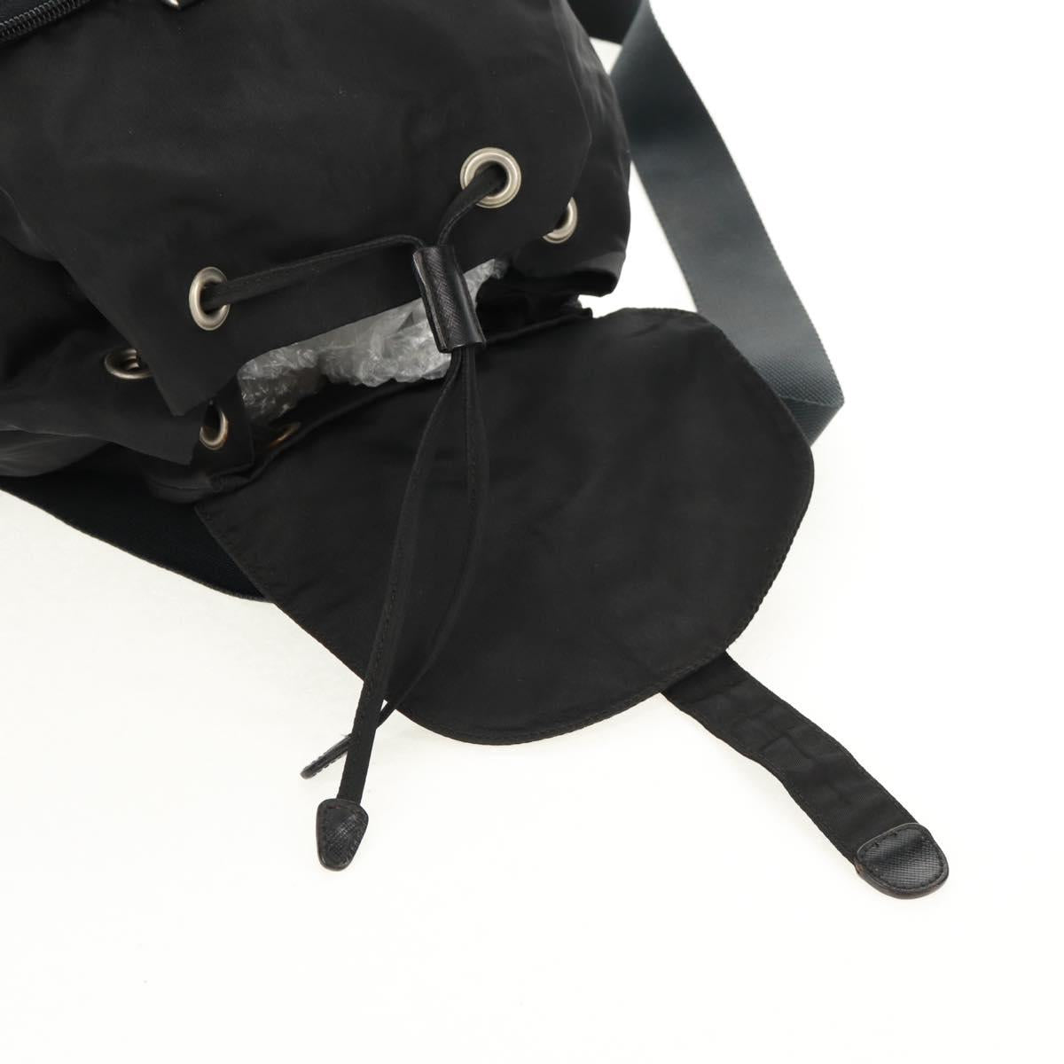 PRADA Backpack Nylon Black Silver Auth 159056