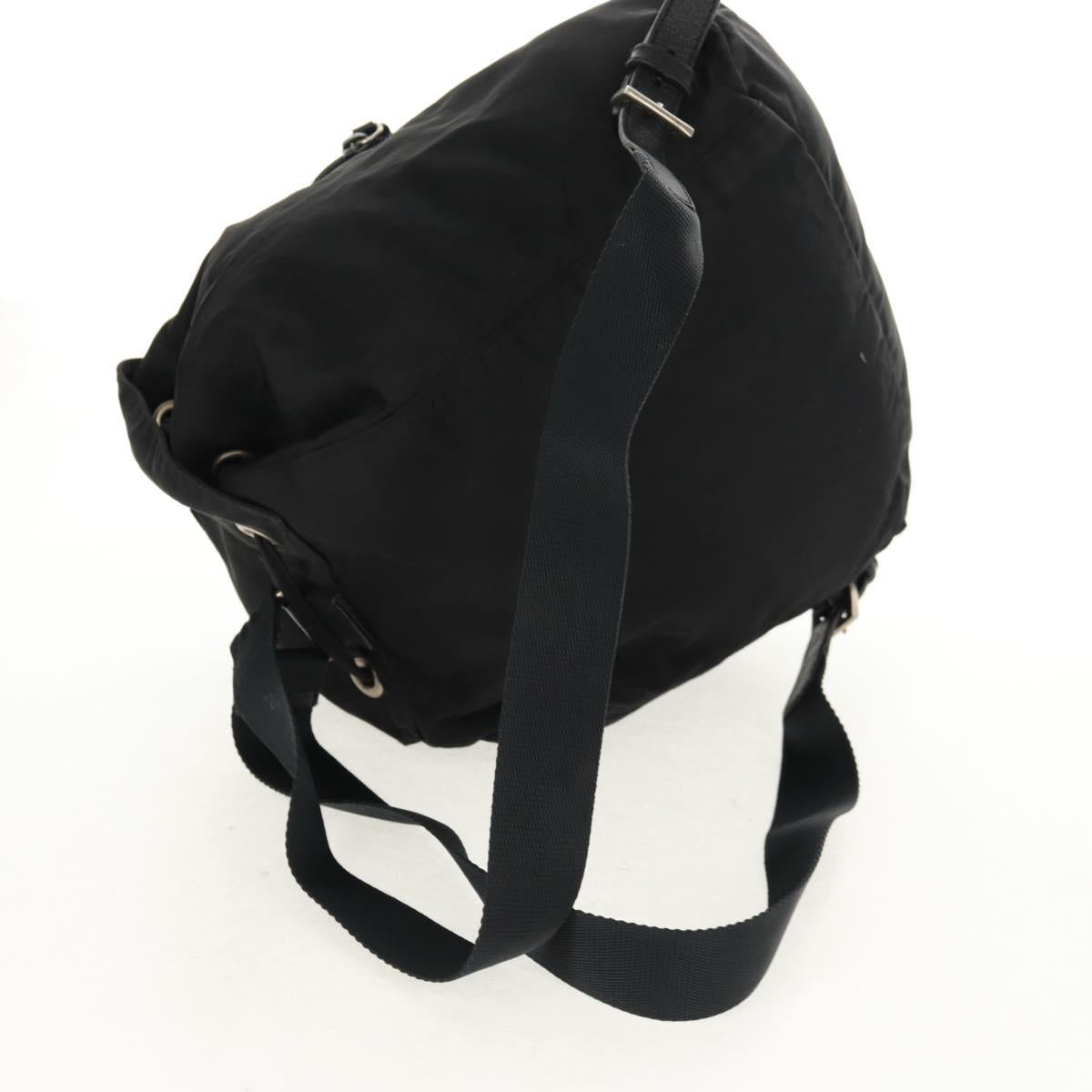 PRADA Backpack Nylon Black Silver Auth 159056