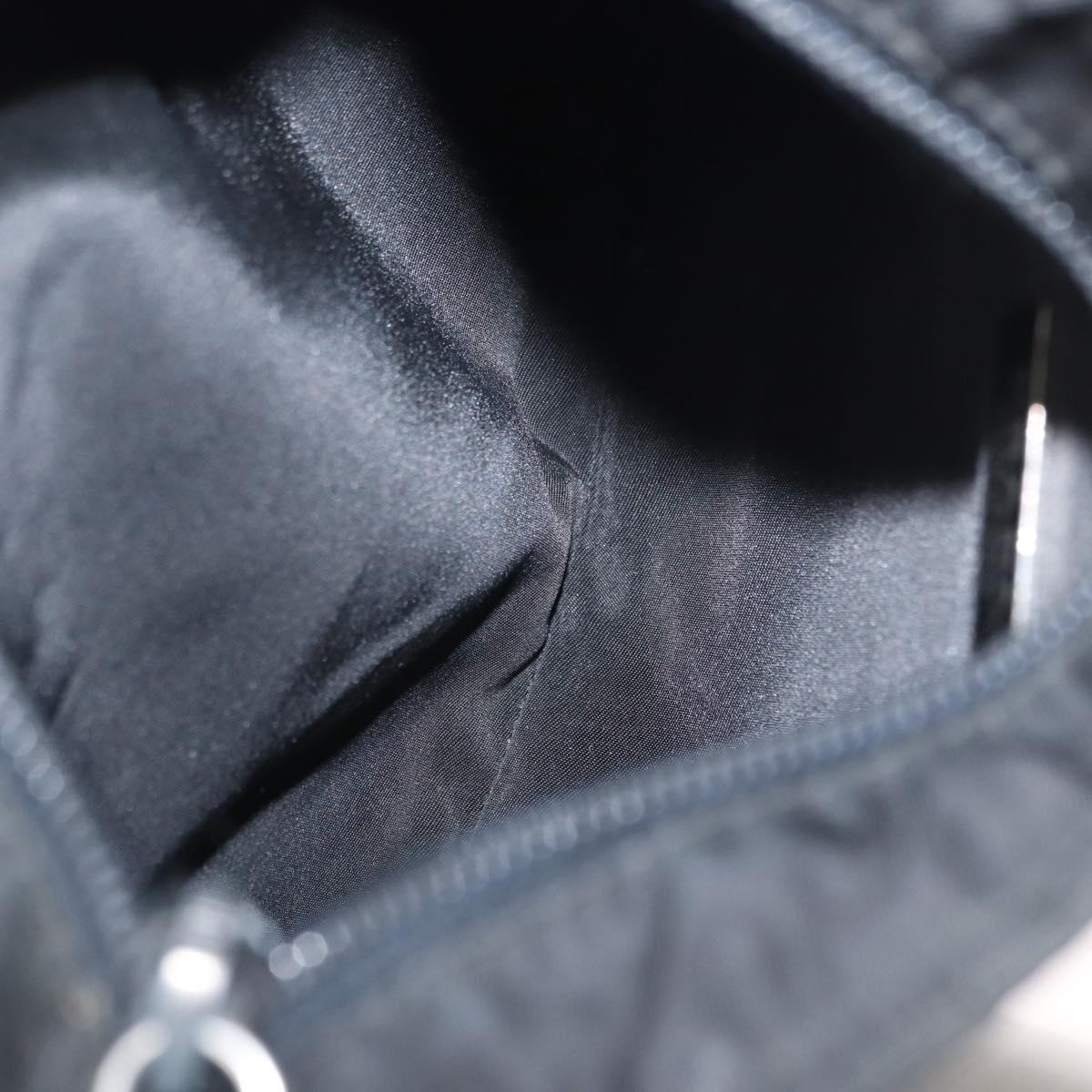 PRADA Shoulder Bag Nylon Black Silver Auth 159057