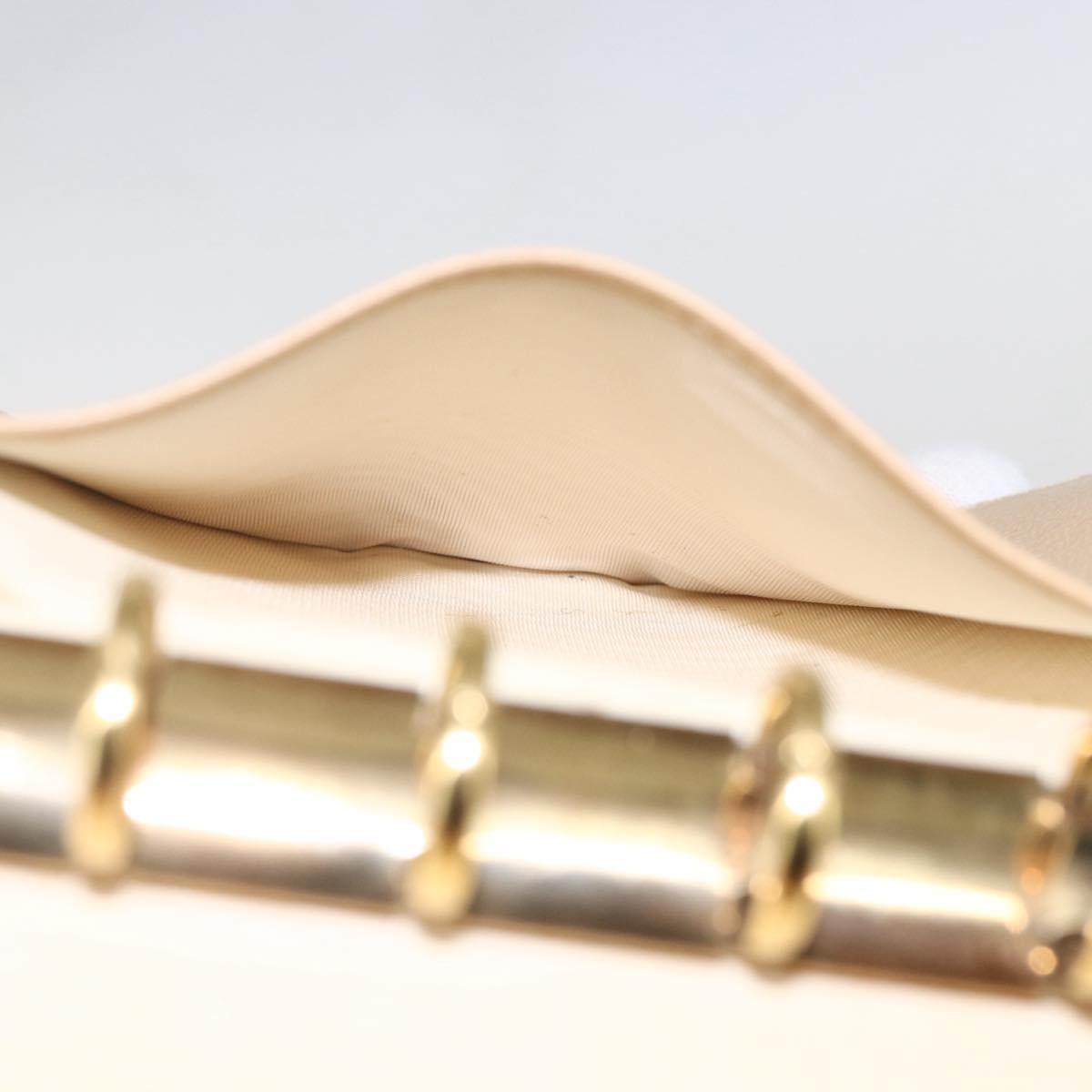 CHANEL Day Planner Cover Leather Beige Gold CC Auth 159060