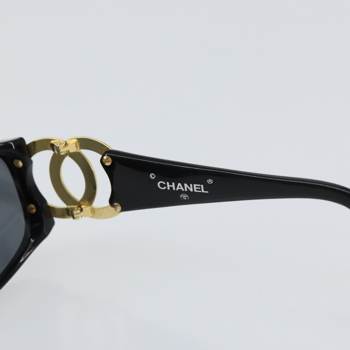 CHANEL Sunglasses plastic Black CC Auth 159066