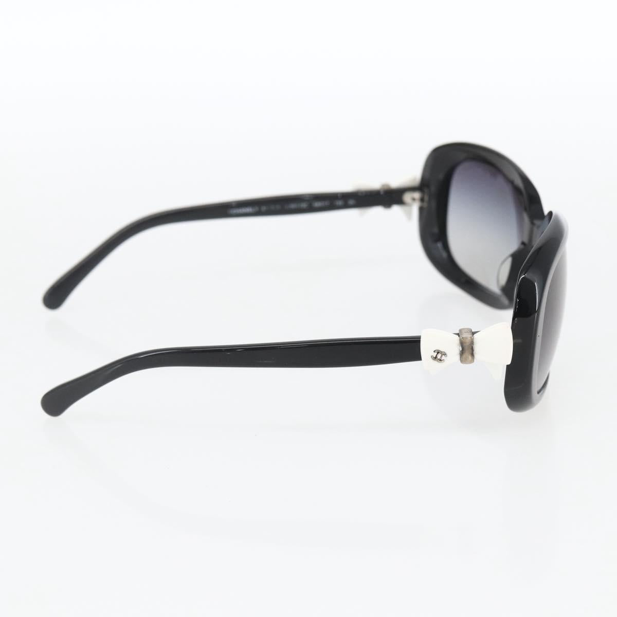 CHANEL Sunglasses plastic Black CC Auth 159070
