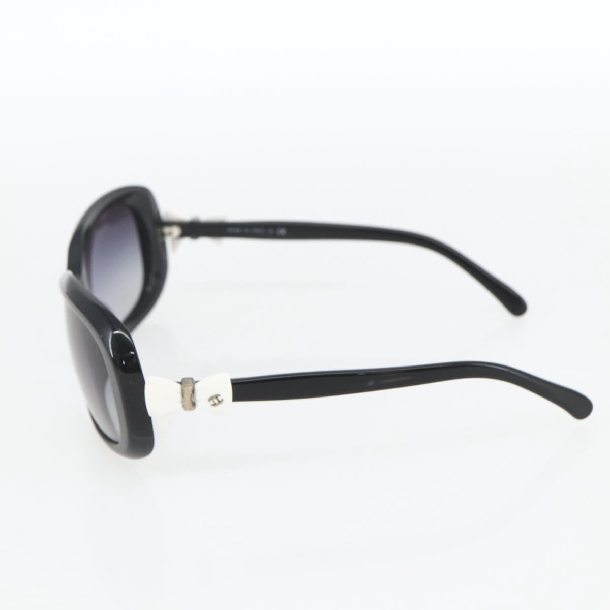 CHANEL Sunglasses plastic Black CC Auth 159070
