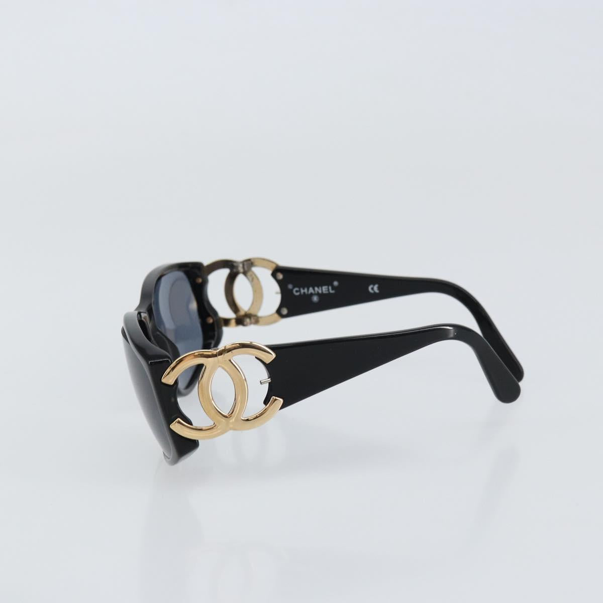 CHANEL Sunglasses plastic Black CC Auth 159074A
