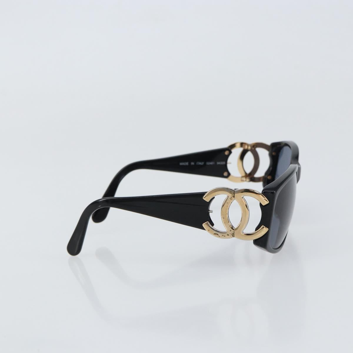 CHANEL Sunglasses plastic Black CC Auth 159074A