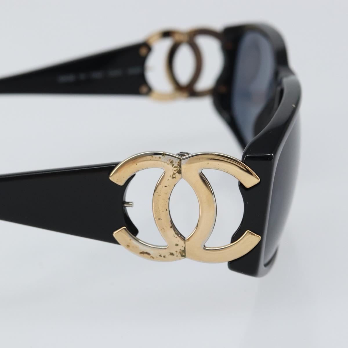 CHANEL Sunglasses plastic Black CC Auth 159074A