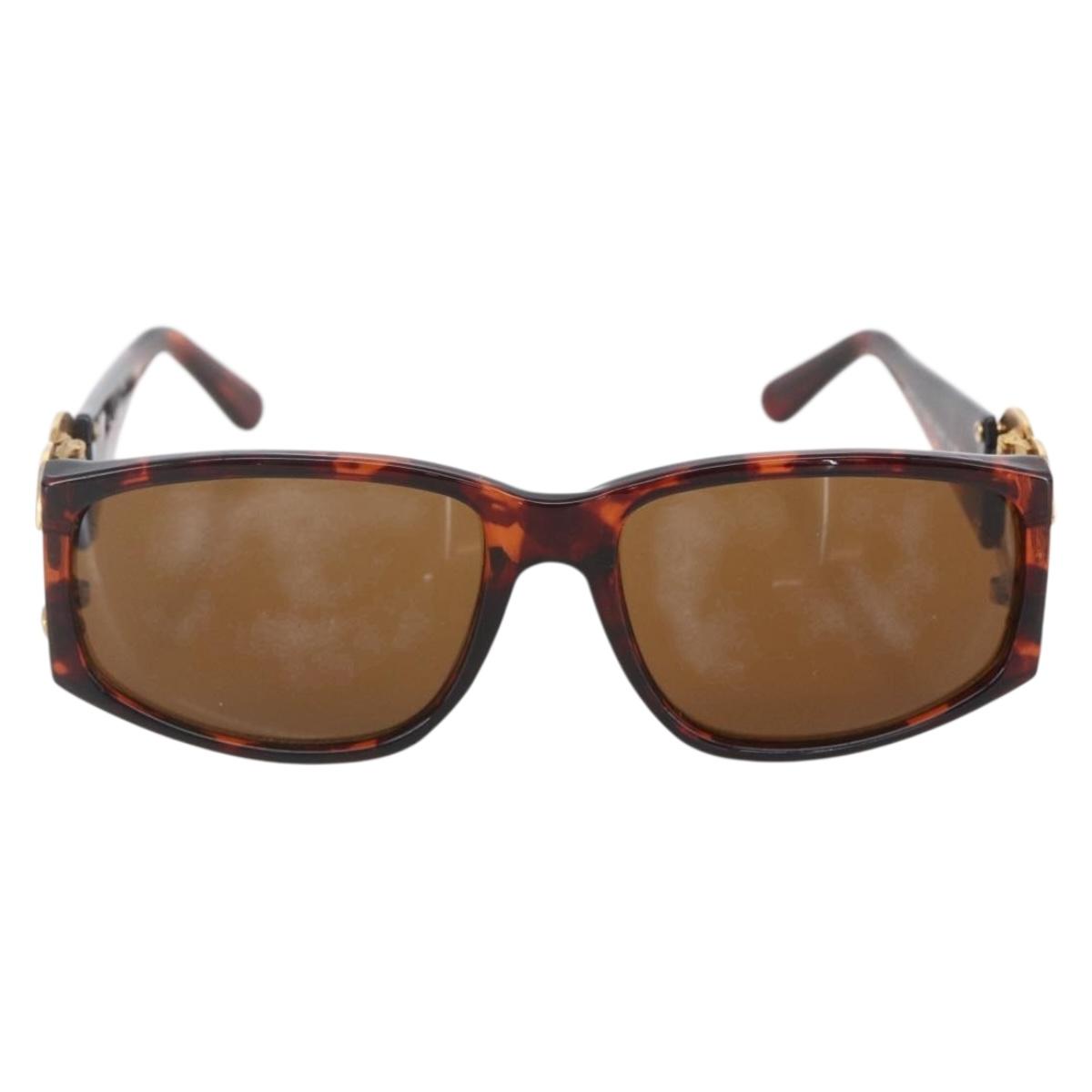 CHANEL Sunglasses plastic Brown CC Auth 159076
