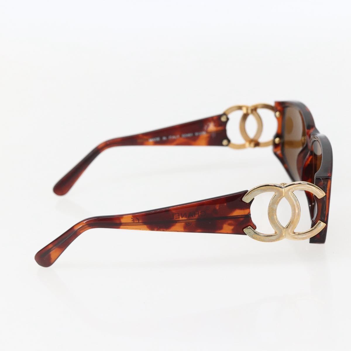 CHANEL Sunglasses plastic Brown CC Auth 159076