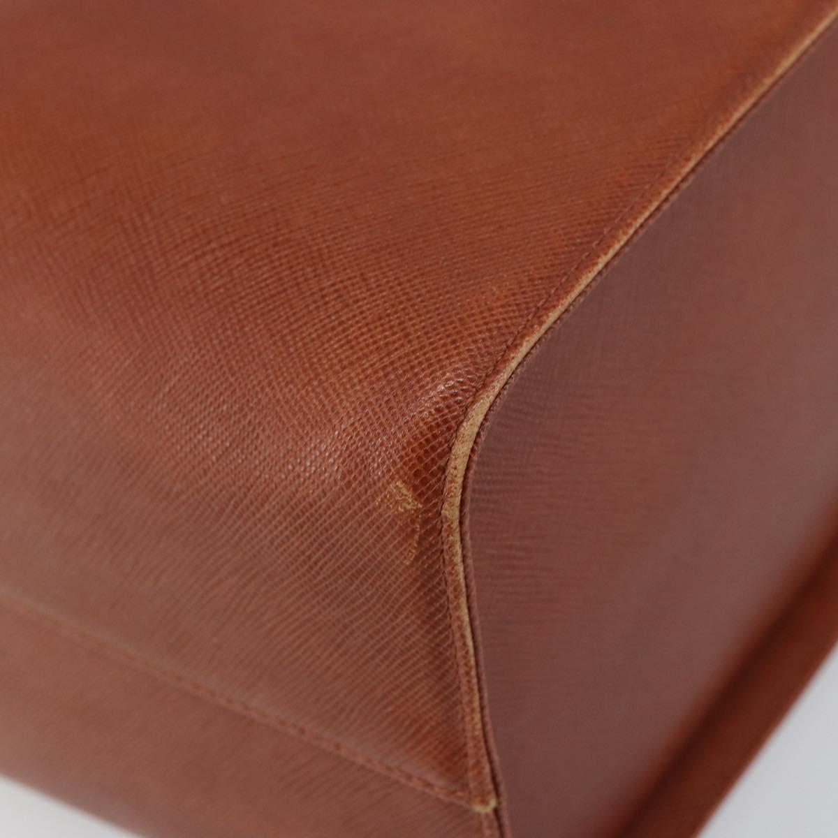 GIVENCHY Hand Bag Leather Brown Gold Auth 159082