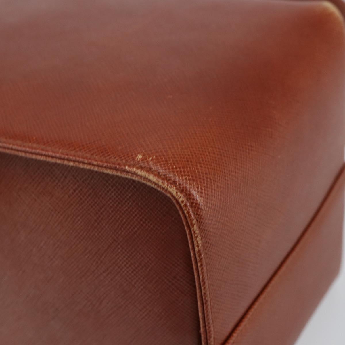 GIVENCHY Hand Bag Leather Brown Gold Auth 159082