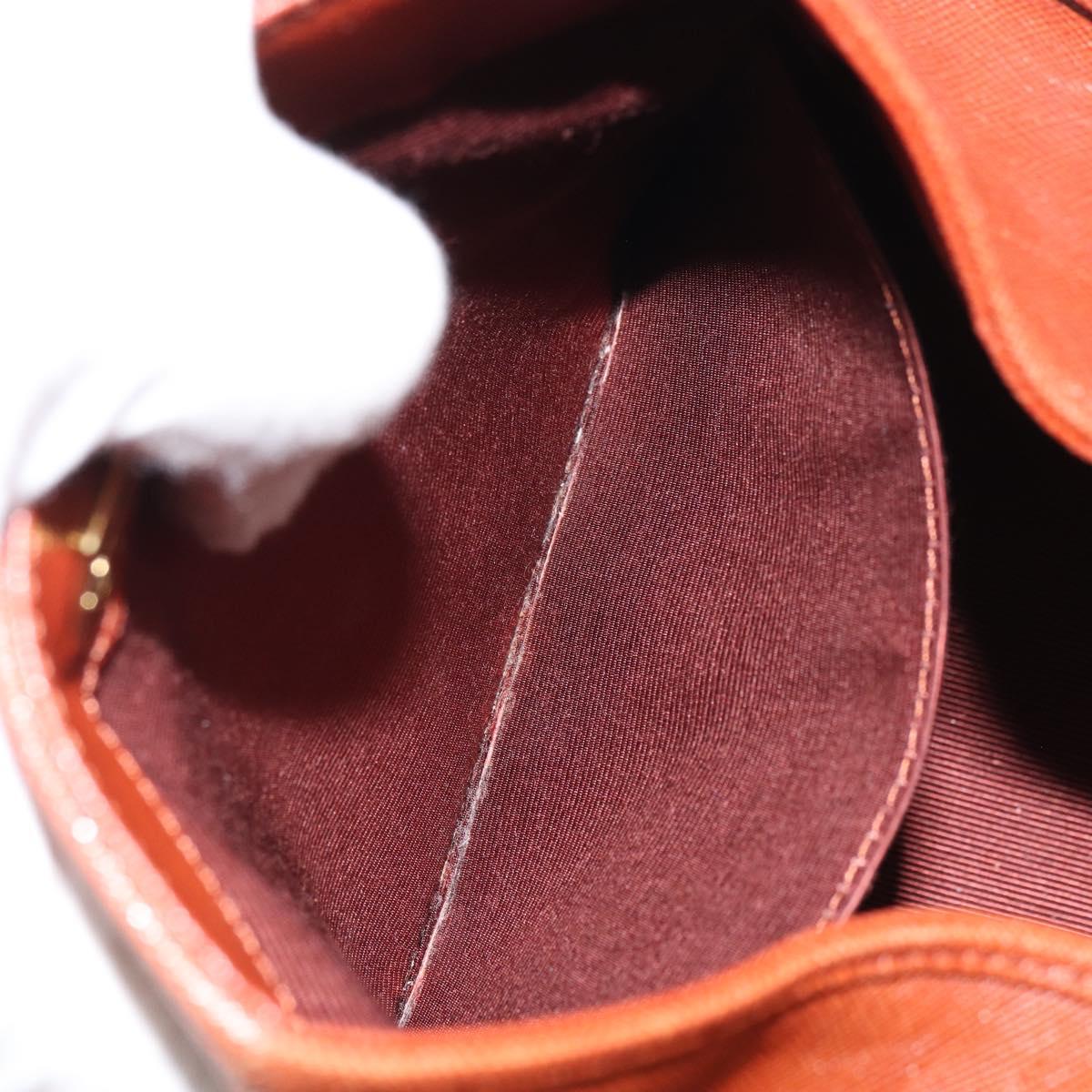 GIVENCHY Hand Bag Leather Brown Gold Auth 159082