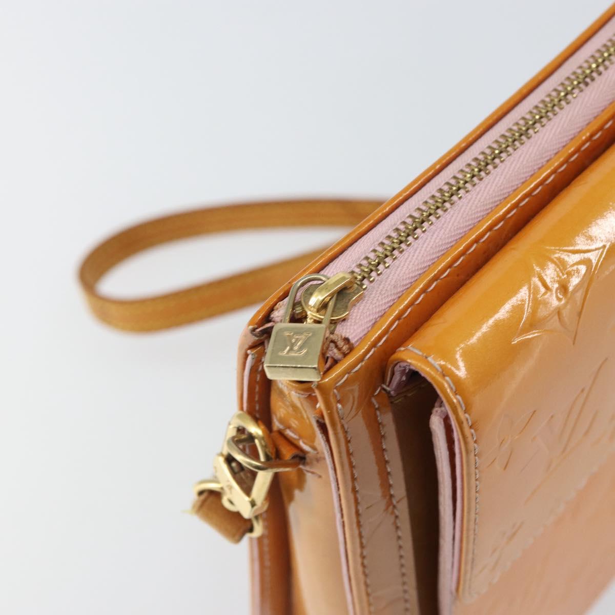 LOUIS VUITTON Monogram Vernis Motto Pouch Marshmallow Pink M91312 LV Auth 159089